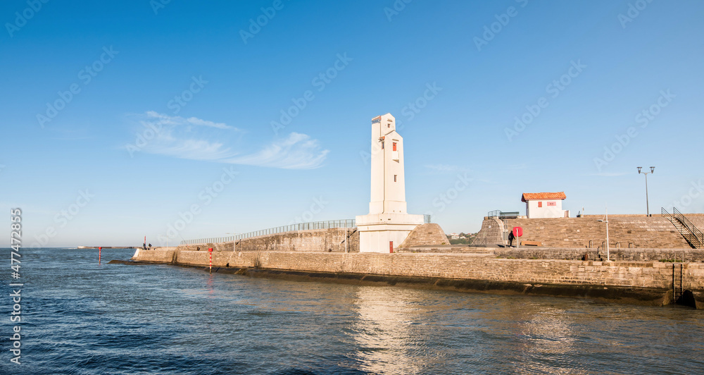 alignment lighthouse for boats in the town of Saint-Jean-de-Luz on the Basque coast