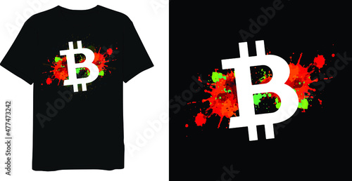 Crypto Bitcoin T-Shirt Design Template