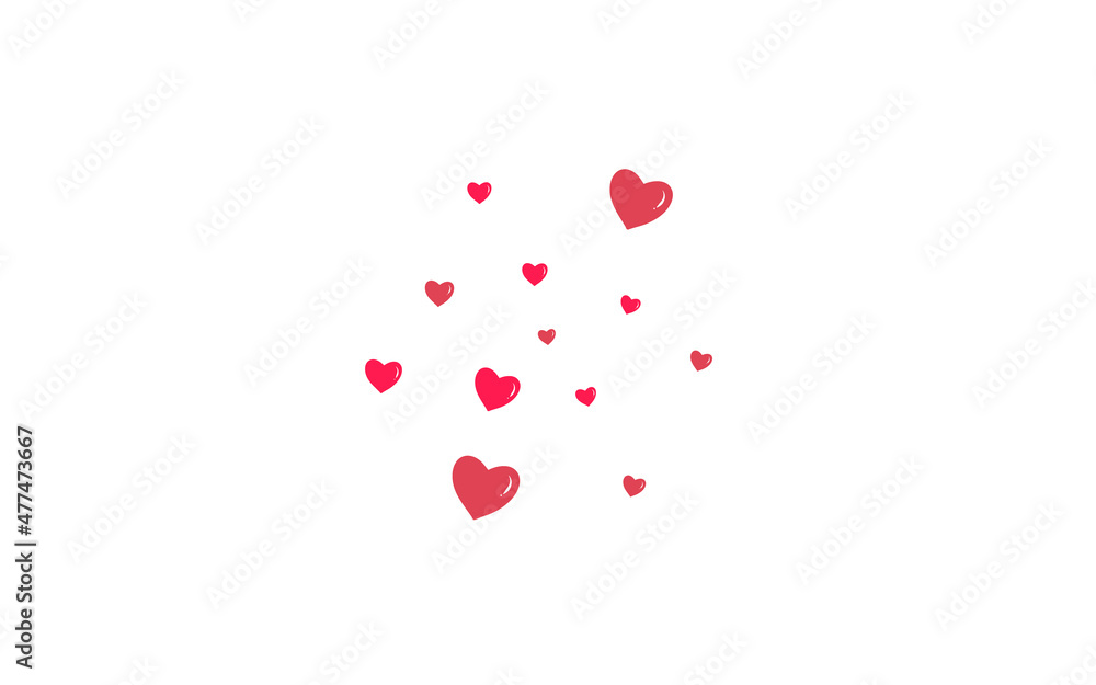 Maroon Color Hearts Vector White Backgound. Love