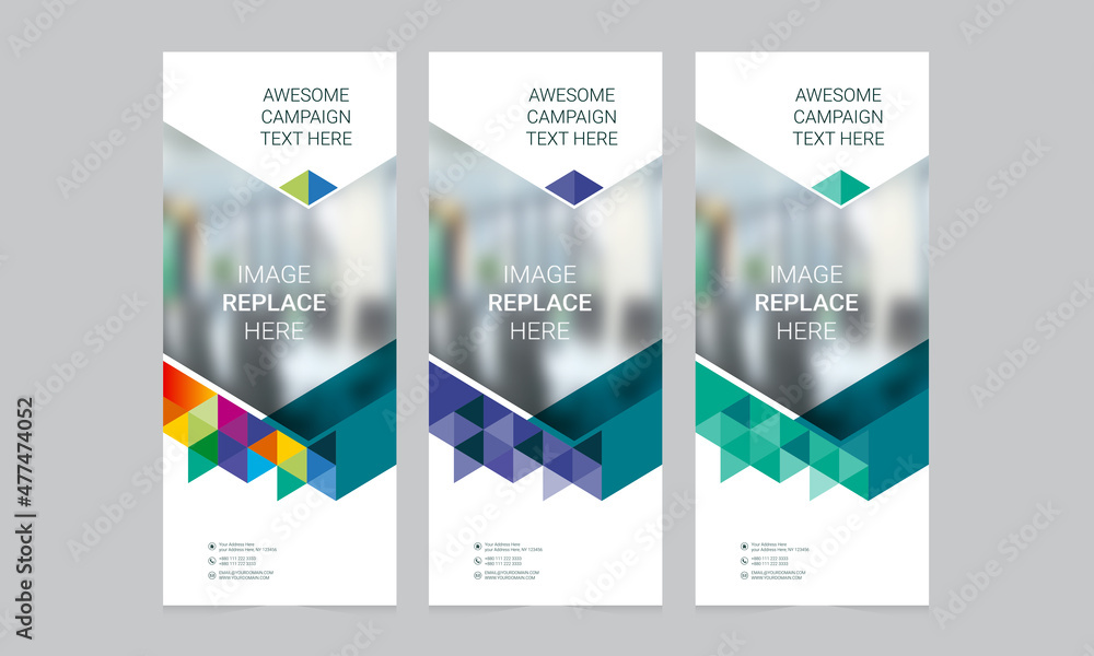 Naklejka premium Roll up banner vector template