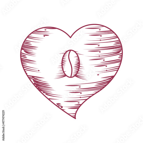 coffee bean in heart