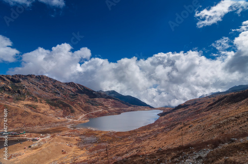 Elephant Lake  named due to it s shape as a lying elephant  remote high altitude lake at kupup Valley  Sikkim. Himalayan mountain range  Sikkim  India