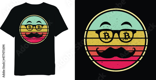 Bitcoin Dad Retro Vintage Bitcoin T-shirt Design Template