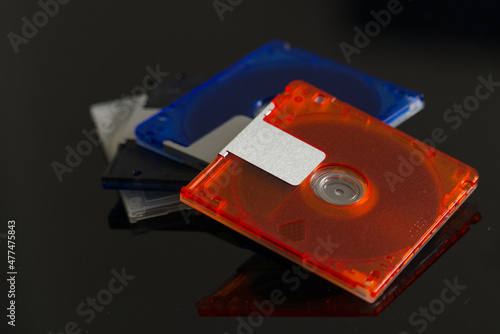 mini disc for data and music record with white background, Color