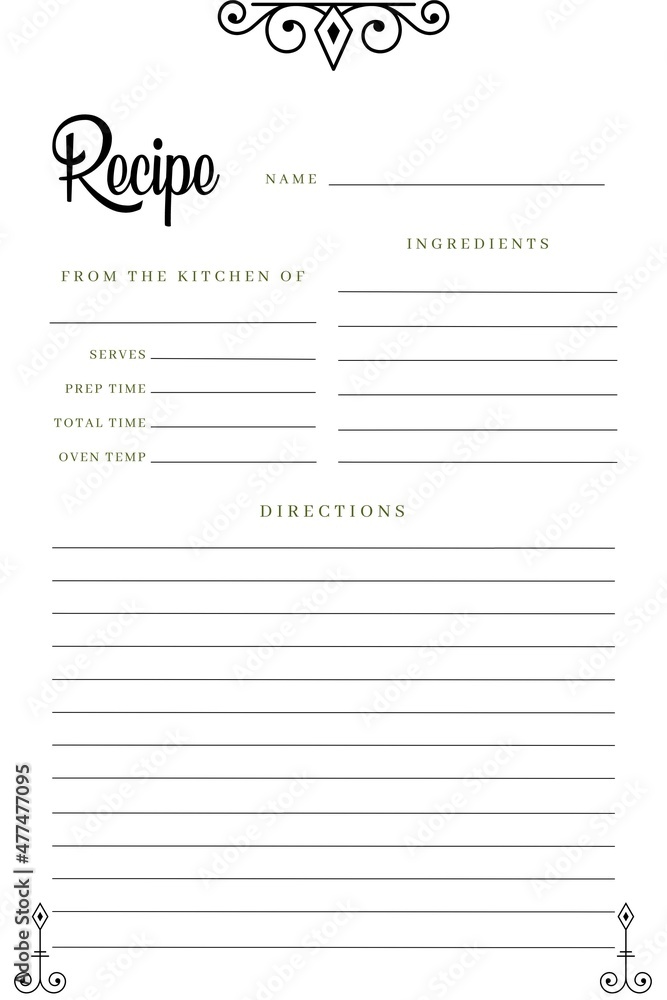 Blank Recipe Book Printable Template Blank Recipe Book Printable Template