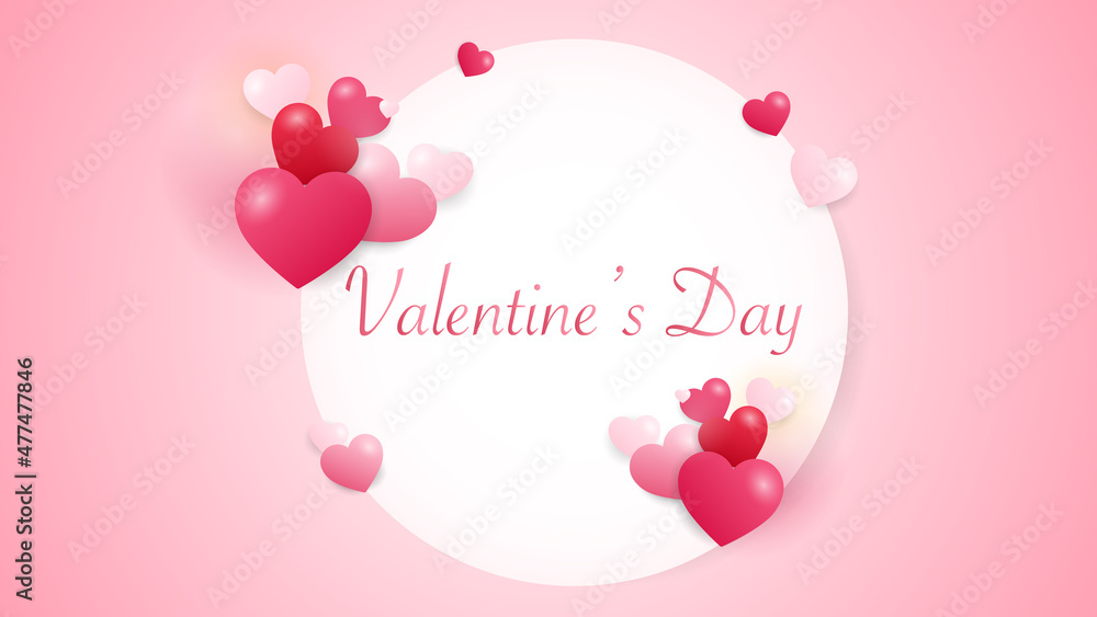 Heart with white paper Frame with in Valentine's Day on red background , Flat Modern design , illustration Vector EPS 10