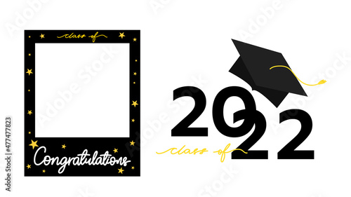 Frame in graduation 2022  symbols,isolated on white background , Vector illustration EPS 10