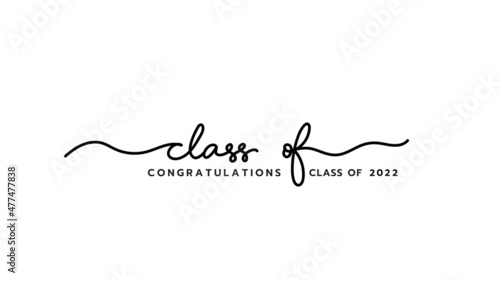 Class of 2022 , Graduation cap  in congratulations isolated on white background, Vector illustration EPS 10