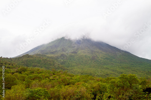Heavy mist over Arenal Volcano, Costa Rica