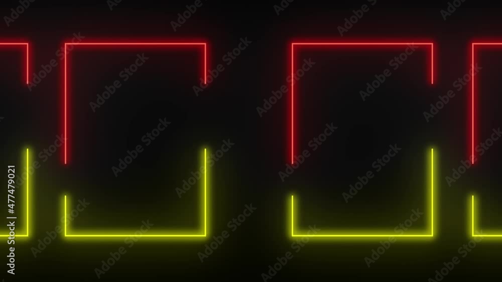 Animated neon glowing frame background. Colorful laser show seamless loop 4K border. Futuristic light effect isolated on black. VJ backdrop for club, show, music video, presentation. 3D animation Animated neon glowing frame background. Colorful laser show seamless loop 4K border. Futuristic light effect isolated on black. VJ backdrop for club, show, music video, presentation. 3D animation