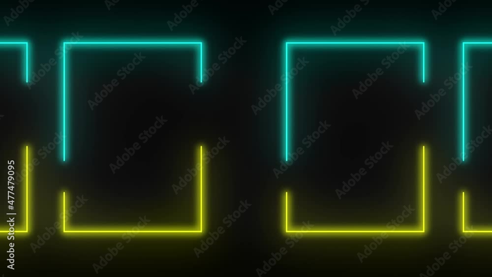 Animated neon glowing frame background. Colorful laser show seamless loop 4K border. Futuristic light effect isolated on black. VJ backdrop for club, show, music video, presentation. 3D animation Animated neon glowing frame background. Colorful laser show seamless loop 4K border. Futuristic light effect isolated on black. VJ backdrop for club, show, music video, presentation. 3D animation