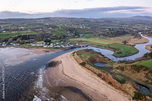 Aerial view of the village Inver in County Donegal - Ireland. photo