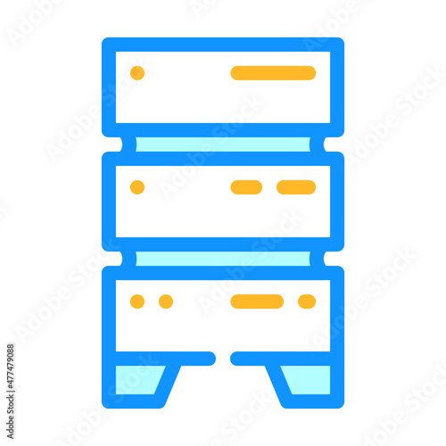 data center server for storage file color icon vector. data center server for storage file sign. isolated symbol illustration