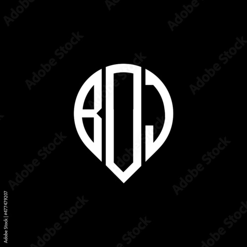 BOJ letter logo design on black background. 
BOJ circle letter logo design with ellipse shape.
BOJ creative initials letter logo concept.BOJ logo vector. 