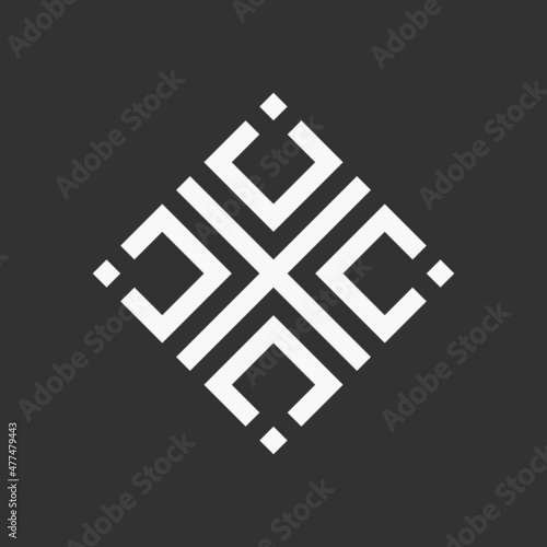 C Letter initial Elegant Luxury Line Logo design Ornament