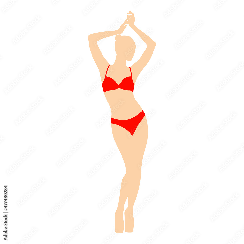 Beautiful girl model lingerie posing standing vector Beautiful girl model lingerie posing standing vector