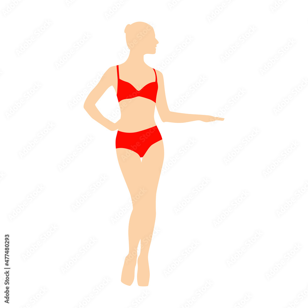 Beautiful girl model lingerie posing standing vector Beautiful girl model lingerie posing standing vector