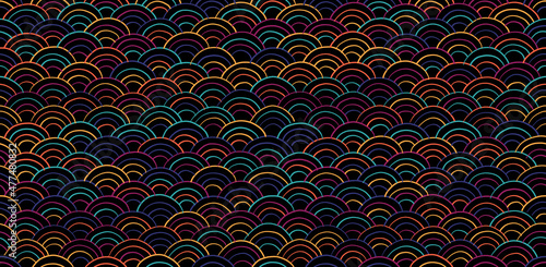 Traditional japanese seigaiha ocean waves. Seamless Pattern for your design