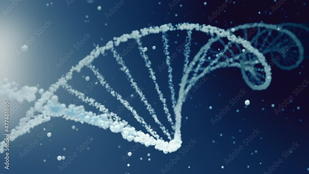 Cosmetic water bubble DNA and mRNA background with cell droplets and ...