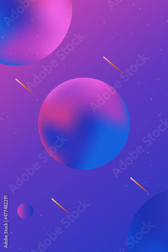 Abstract colorful background with geometric shapes memphis style  gradient  banner  poster  wallpaper  cover