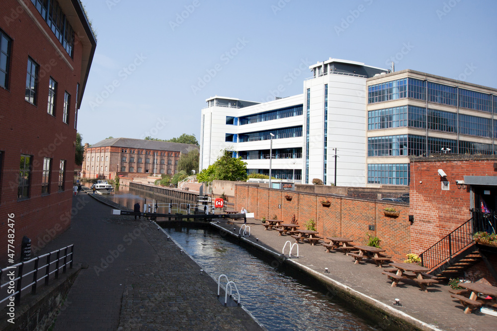 Buildings by the canal at Nottingham Lock in the UK