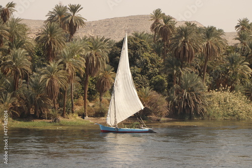 sailing boats  in nile  river egypt