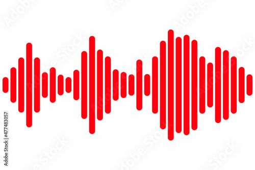 Equalizer musical sound wave isolated on white background. Vector illustration.