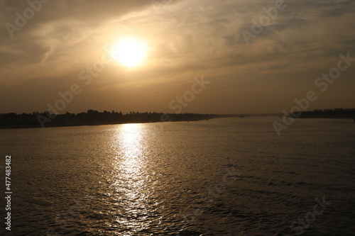 sunset in nile river egypt