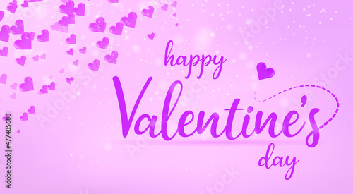 Beautiful greeting card design for Valentine's day with hearts. Romance and love concept.