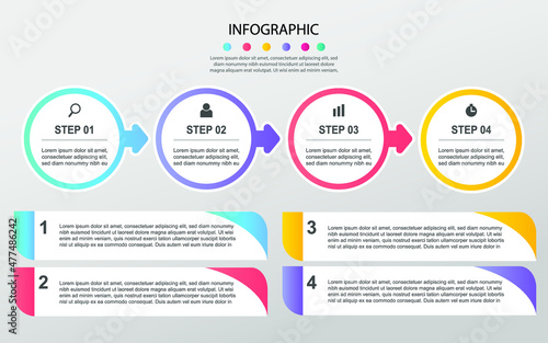 Business infographic design template with options, steps or processes. Can be used for workflow layout, diagram, annual report, web design