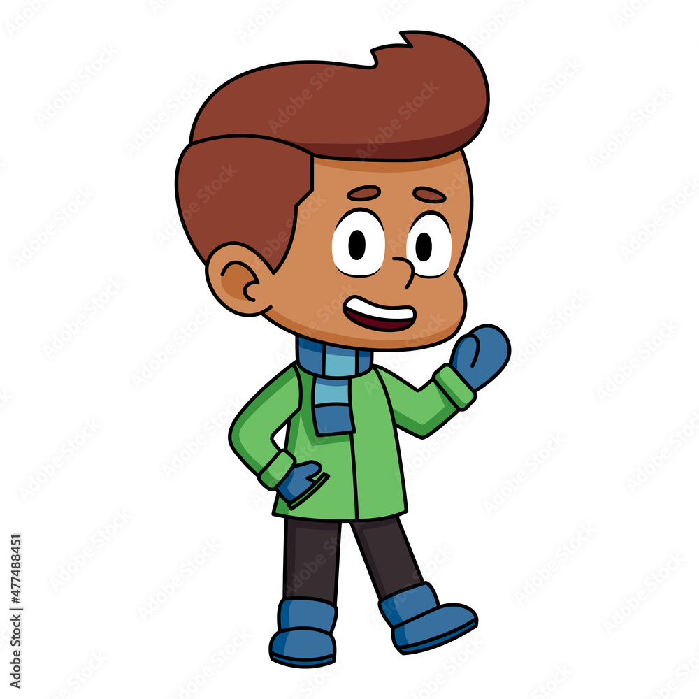 Obraz premium Isolated green winter clothes kid illustration vector
