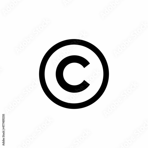 Copyright simple flat symbol icon vector illustration