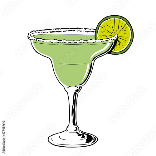 Isolated green cocktail drink bar illustration vector