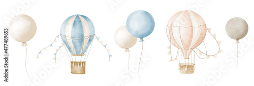 Photography Watercolor Air Balloons set