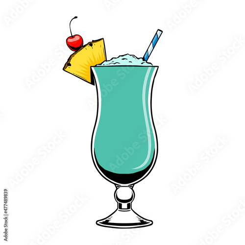 Isolated blue cocktail drink bar illustration vector