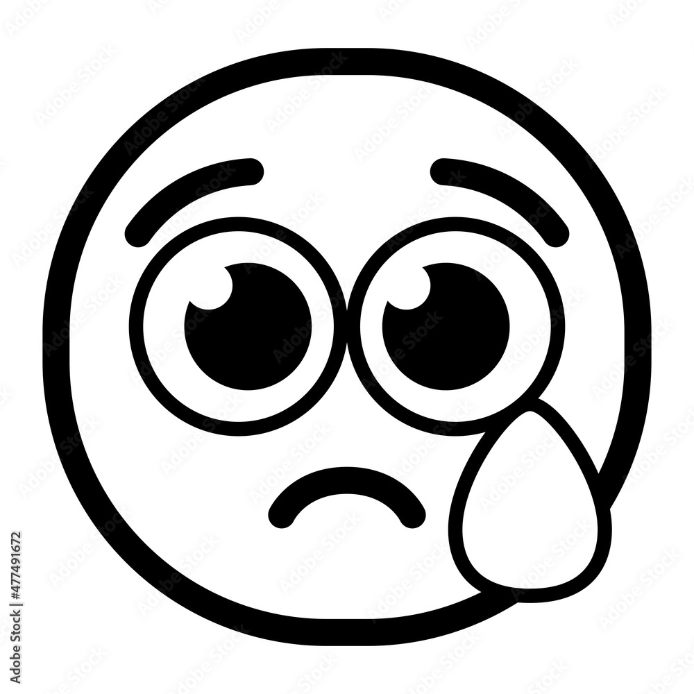 Isolated crying monochrome emoji icon Vector illustration Isolated crying monochrome emoji icon Vector illustration