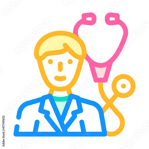 pulmonologist doctor color icon vector. pulmonologist doctor sign. isolated symbol illustration