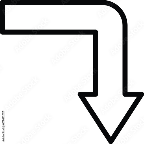 Turn Down Vector Icon Desing Illustration