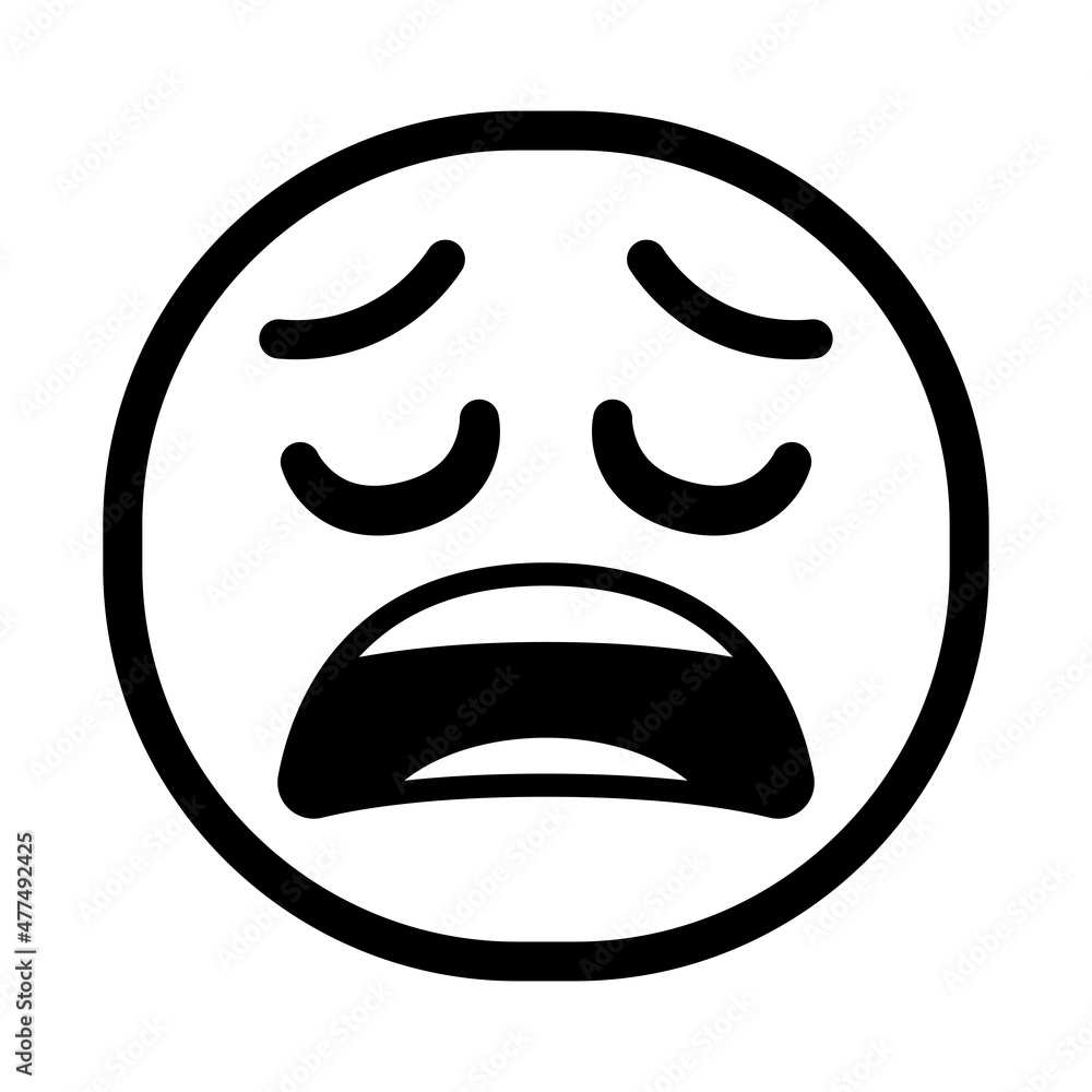 Isolated sad monochrome emoji icon Vector illustration Isolated sad monochrome emoji icon Vector illustration