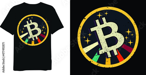 Bitcoin Retro Vintage Graphic Bitcoin T-shirt Design 