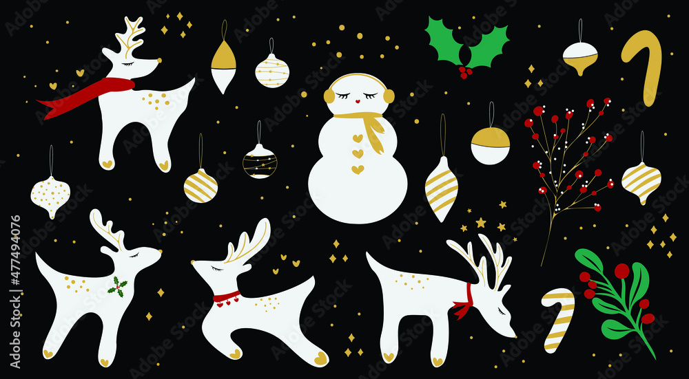 Vector of the christmas elements Vector of the christmas elements