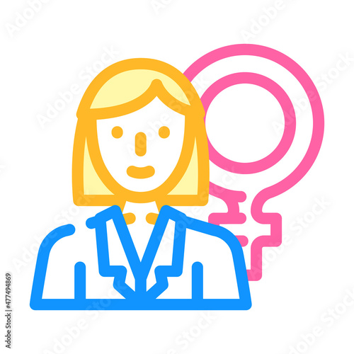 gynecologist doctor color icon vector. gynecologist doctor sign. isolated symbol illustration