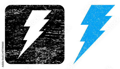 Vector execute subtracted icon. Grunge execute stamp, done from icon and rounded square. Rounded square stamp contain execute subtracted shape inside. Vector execute grunge images.