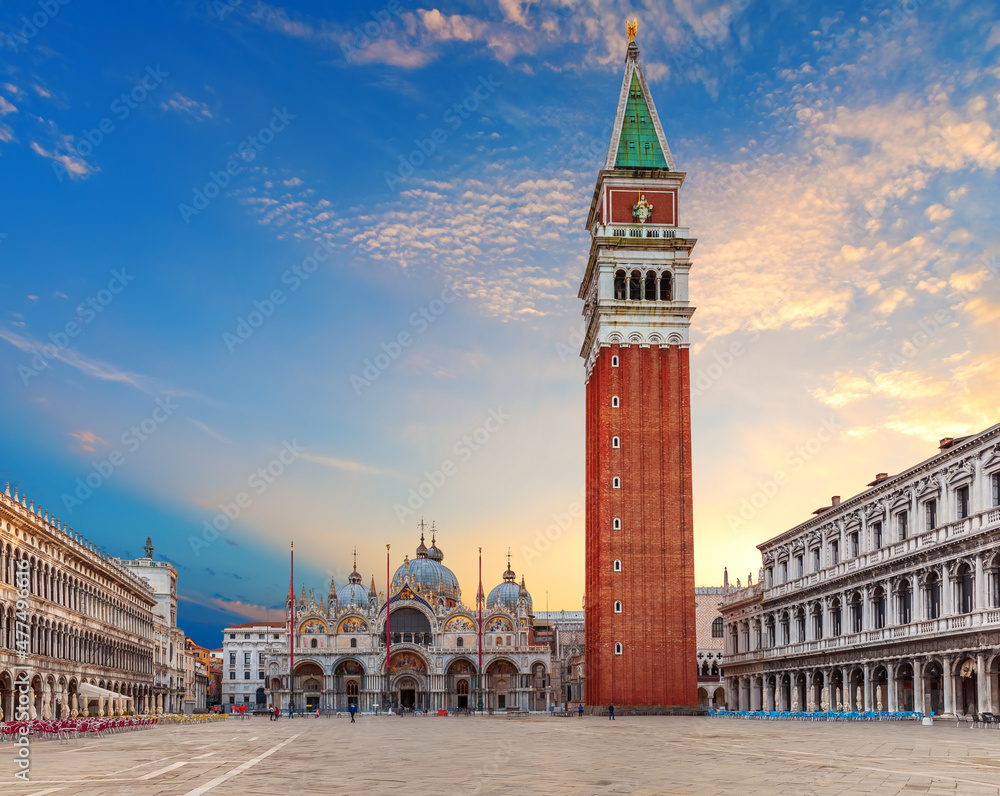 Famous San Marco Square of Venice, Italy