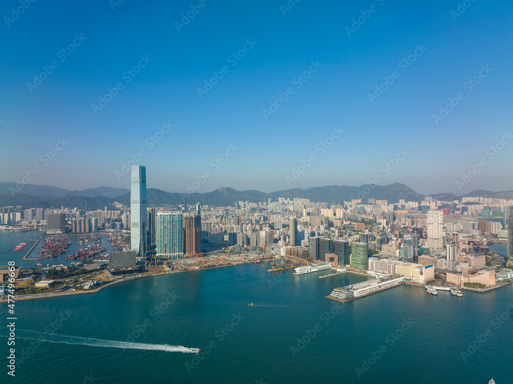 Top view of Hong Kong city Top view of Hong Kong city