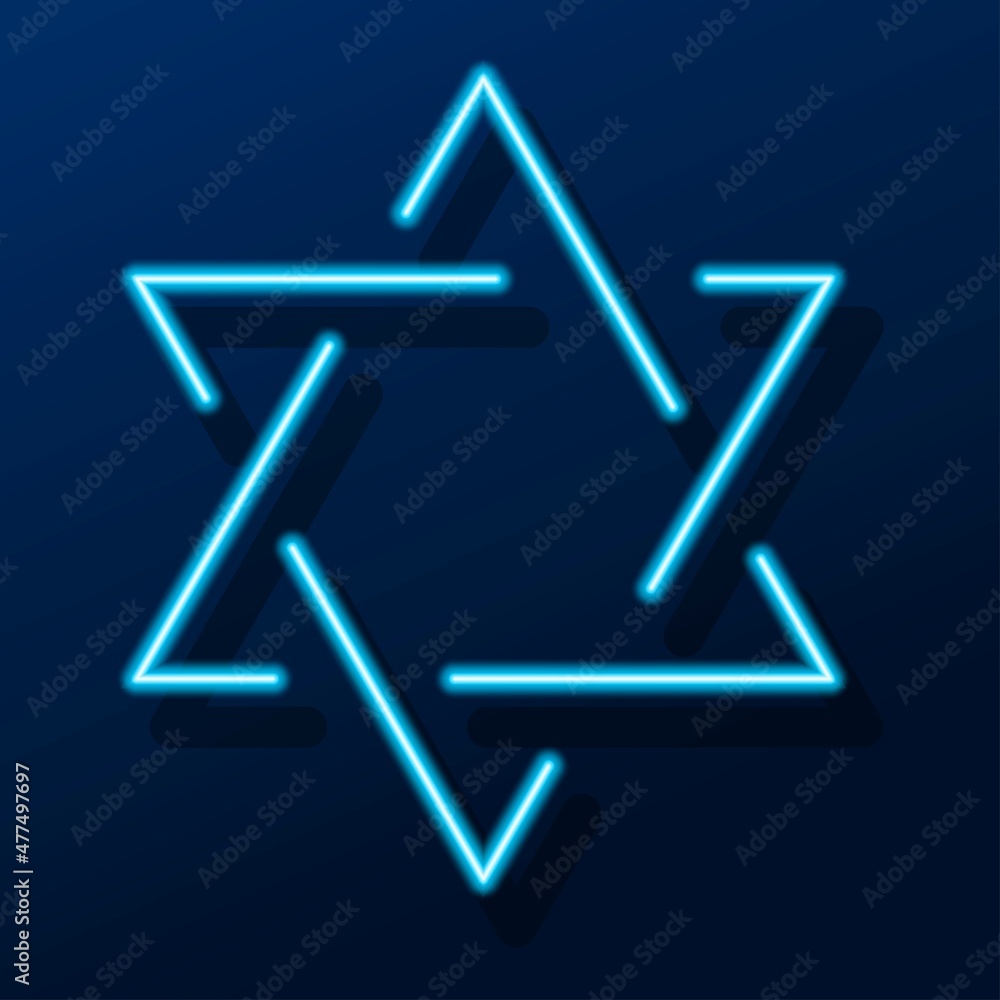 star of david neon sign, modern glowing banner design, colorful modern design trends. Vector illustration. star of david neon sign, modern glowing banner design, colorful modern design trends. Vector illustration.