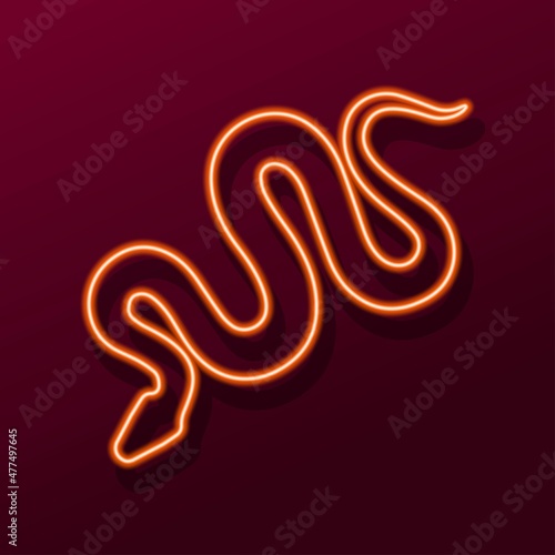 snake neon sign, modern glowing banner design, colorful modern design trends. Vector illustration.