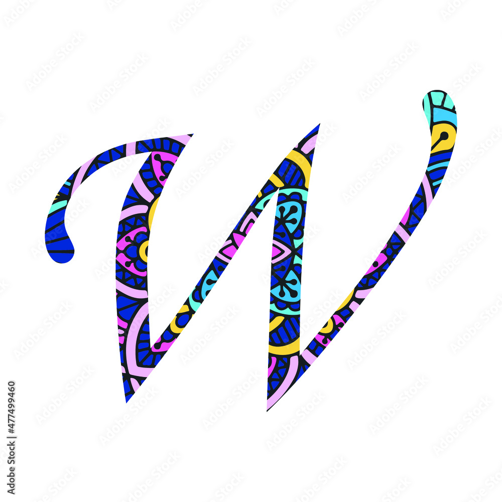 Obraz premium ALPHABET MANDALA COLORFUL LETTERS VECTOR