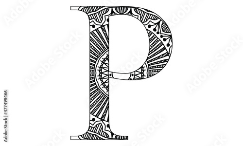 Εκτύπωση καμβά Alphabet Mandala Coloring Page