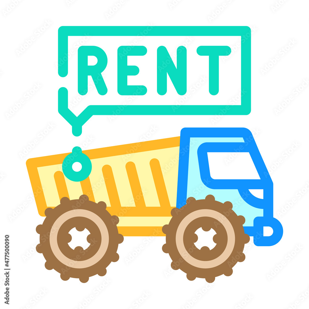 Naklejka premium delivery of special transport truck color icon vector. delivery of special transport truck sign. isolated symbol illustration